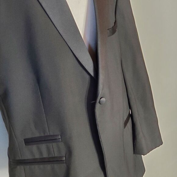 PERRY ELLIS (METALLO'S)TUXEDO COLOR BLACK LONG SLEEVE SIZE 44R - Picture 4 of 11